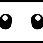 Pair of black cartoonish eyes