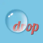 Blue water drop with text underneath. Image made by the author.