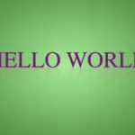 Purple text with reflection over green background. Image made by the author.