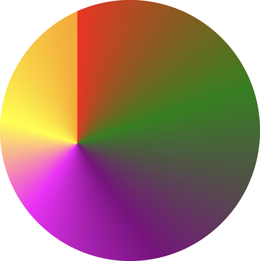 Colorful conic-gradient technique where the center is at 30% across and 55% down. Image made by the author.