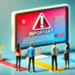 People gathered around of the important CSS property symbol examining it.