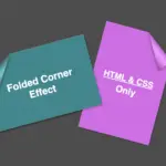 Two papers with folded corner effect