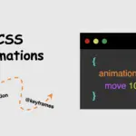 CSS A code snippet with animation code written on it and an arrow declaring movements